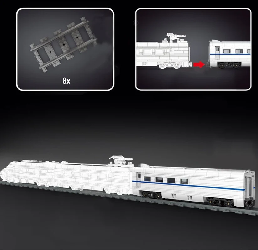 1808PCS Mould King12002 World Railway：CRH2 High-speed Train - Image 9