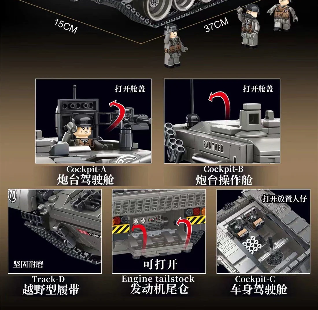 1818PCS PANLOS 632003 LEOPARD 2A4 Tank - Image 5