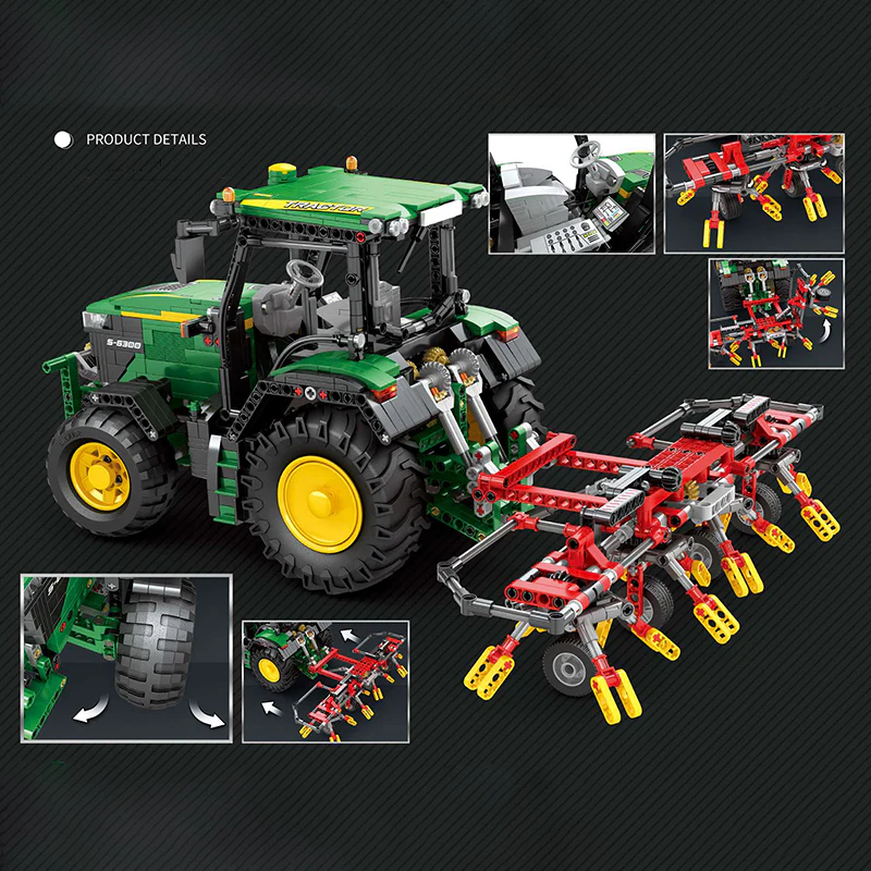 1828Pcs Reobrix 22015 John Deere 6130 R Tractor with motors - Image 2