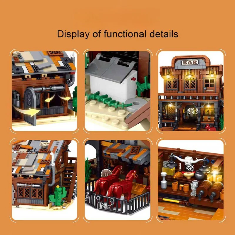1834pcs XJD JD108 Cowboy City Bar - Image 3
