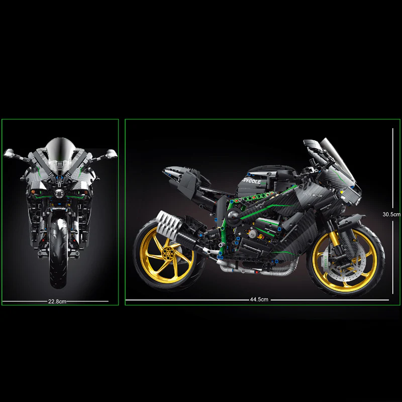 1858PCS TGL T4019 KAWASAKI H2R 1:5 Motorcycle - Image 3