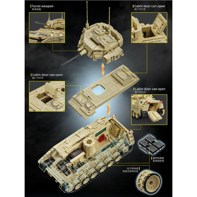 1860 pcs 12GO 96007 M2 Bradley Armored Vehicles - Image 4