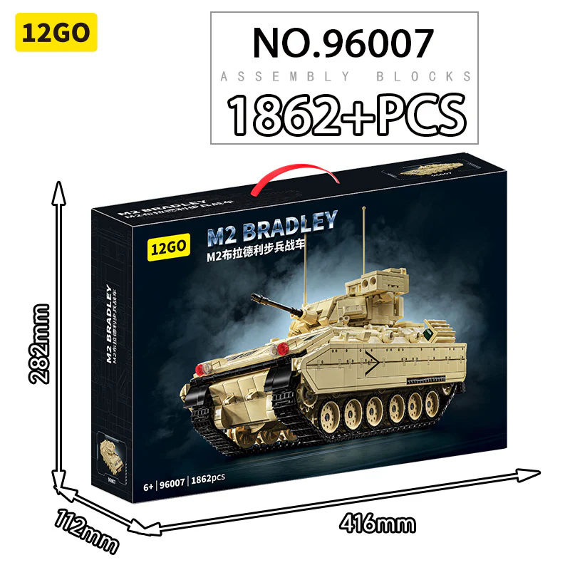 1860 pcs 12GO 96007 M2 Bradley Armored Vehicles - Image 7