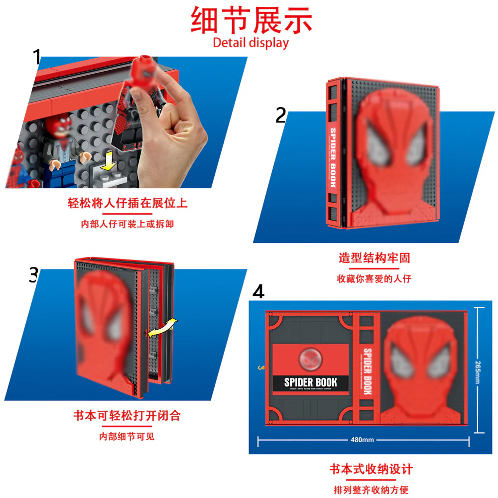 1888pcs 2461 SpiderMan book minifigure building block book - Image 3