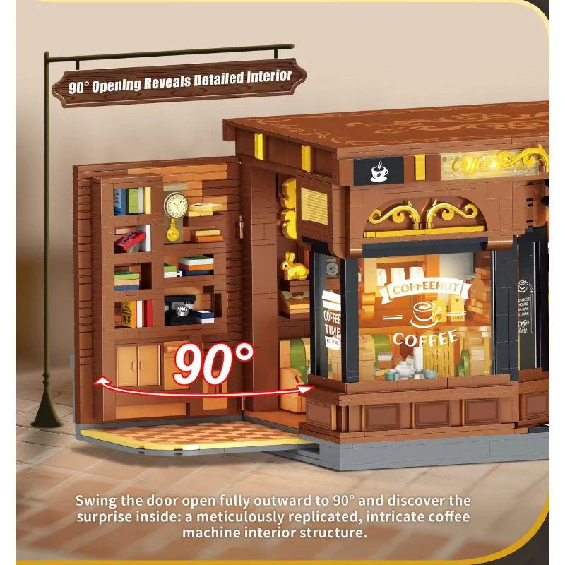 1904pcs XJD JD131 The Corner Coffee Shop - Image 3