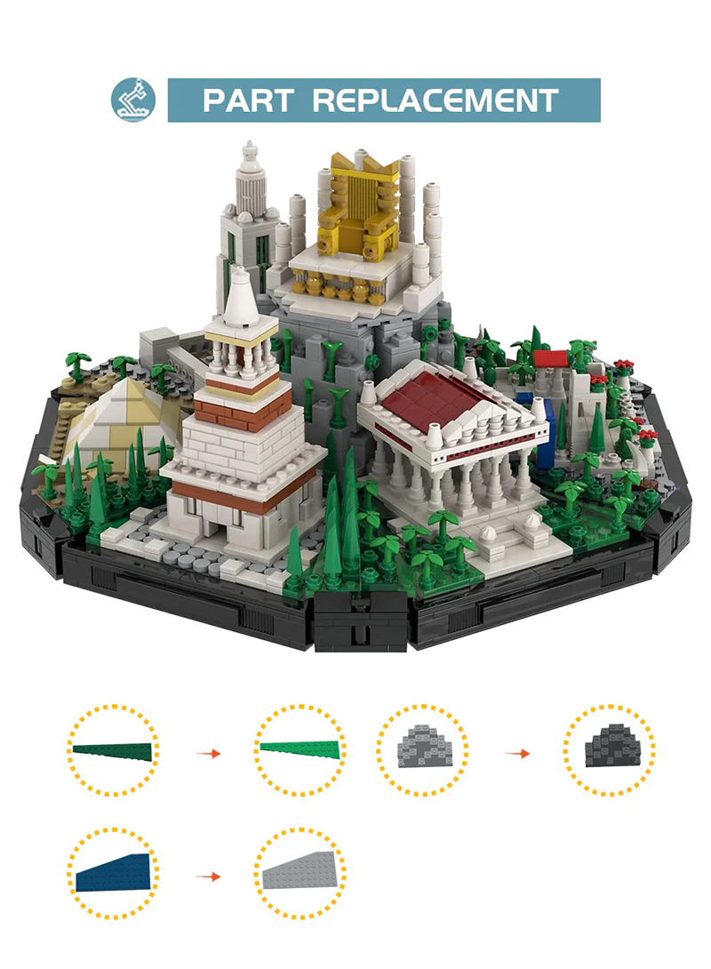 1919pcs MOC-139202,zeus statue,lego great pyramid of giza,hanging garden - Image 5