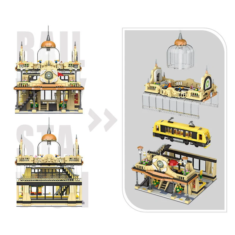 1945 pcs JIESTAR 89136 European Style Railway Station - Image 5