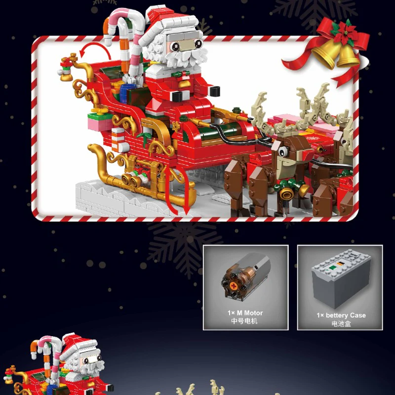 2073 PCS Mouldking 10154 Santa Claus Sleigh (Dynamic version) - Image 4