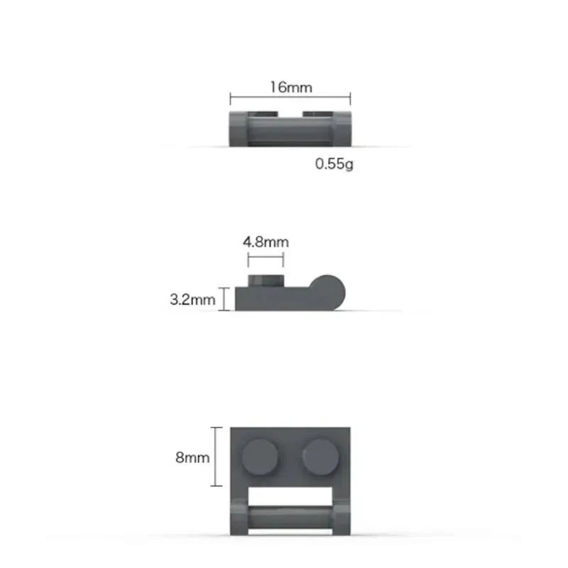 20pcs 1*2 Side Handle Closed Ends Plate MOC Brikcs 48336 - Image 2