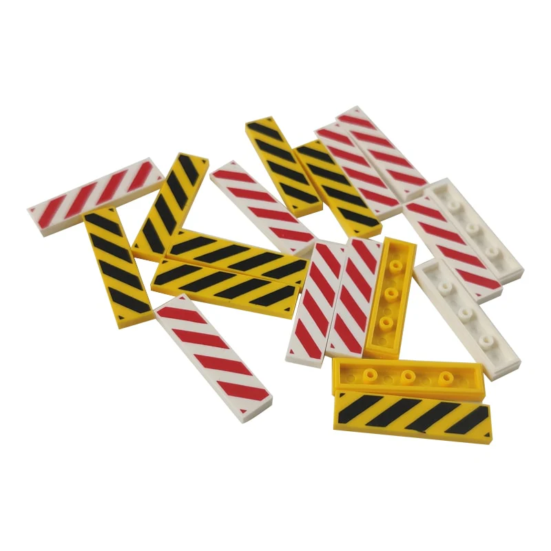 20pcs 1*4 Printing Barricade Warning Accessories MOC Bricks 2431 - Image 2