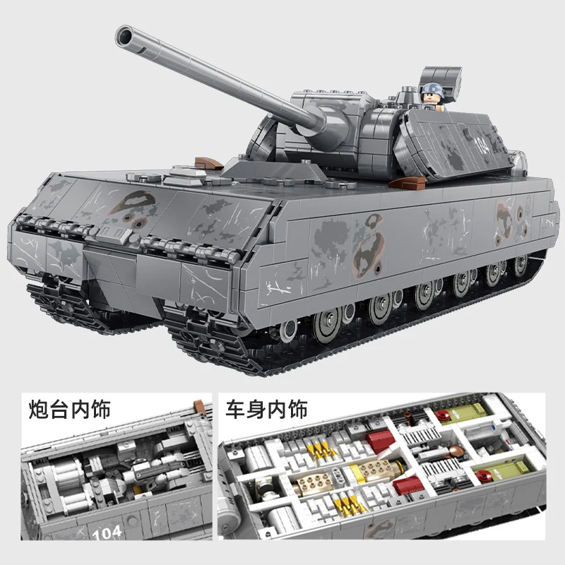 2127PCS 628009 World War II German Panzer VIII Maus - Image 3