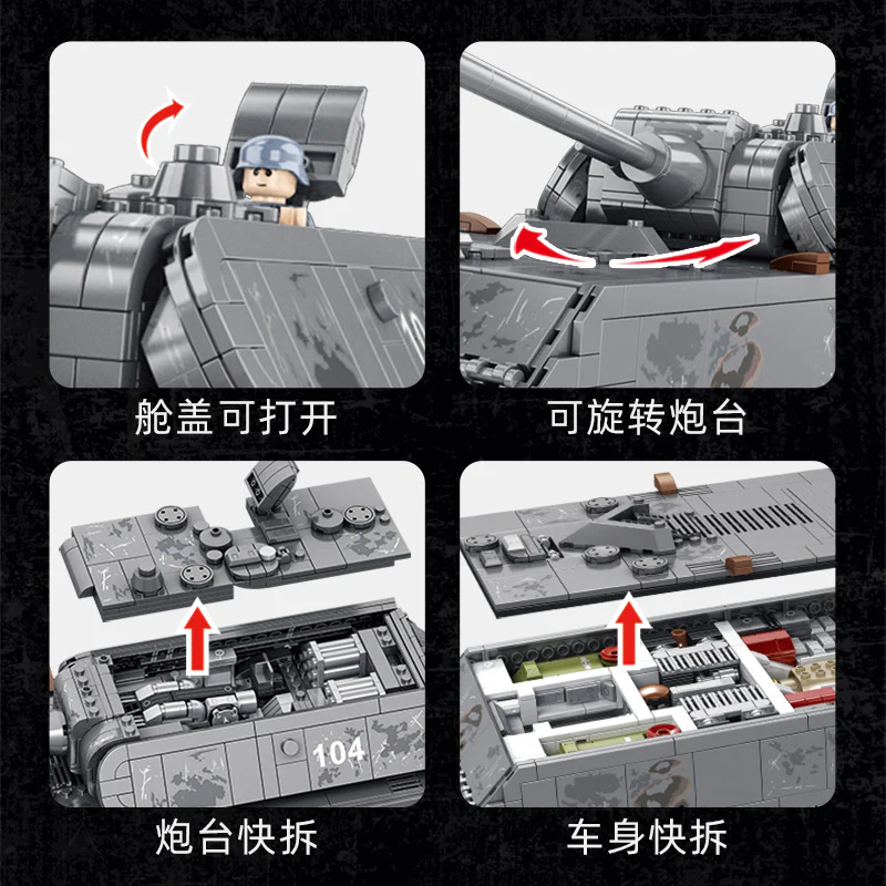 2127PCS 628009 World War II German Panzer VIII Maus - Image 4