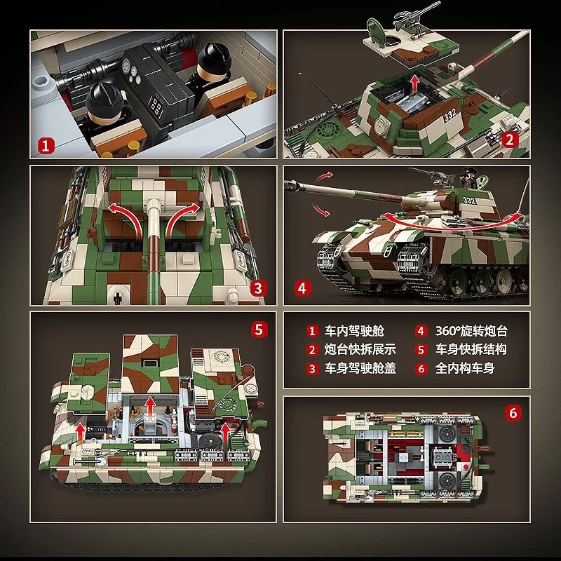 2136 pcs QUANGUAN 100252 Panzerkampfwagen V Panther Ausf.G - Image 3