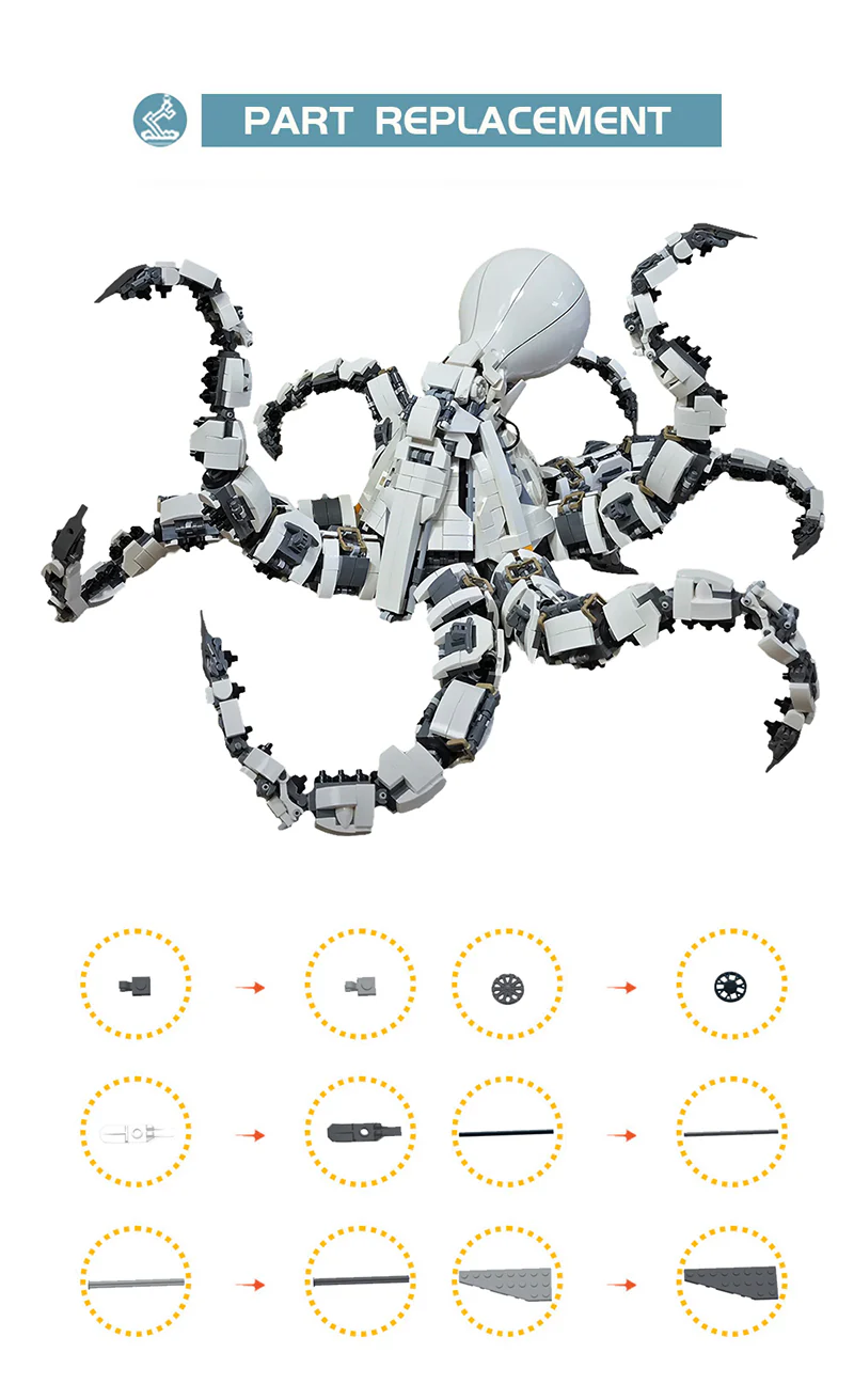 2158PCS MOC Mecha，Octopus toys - Image 5