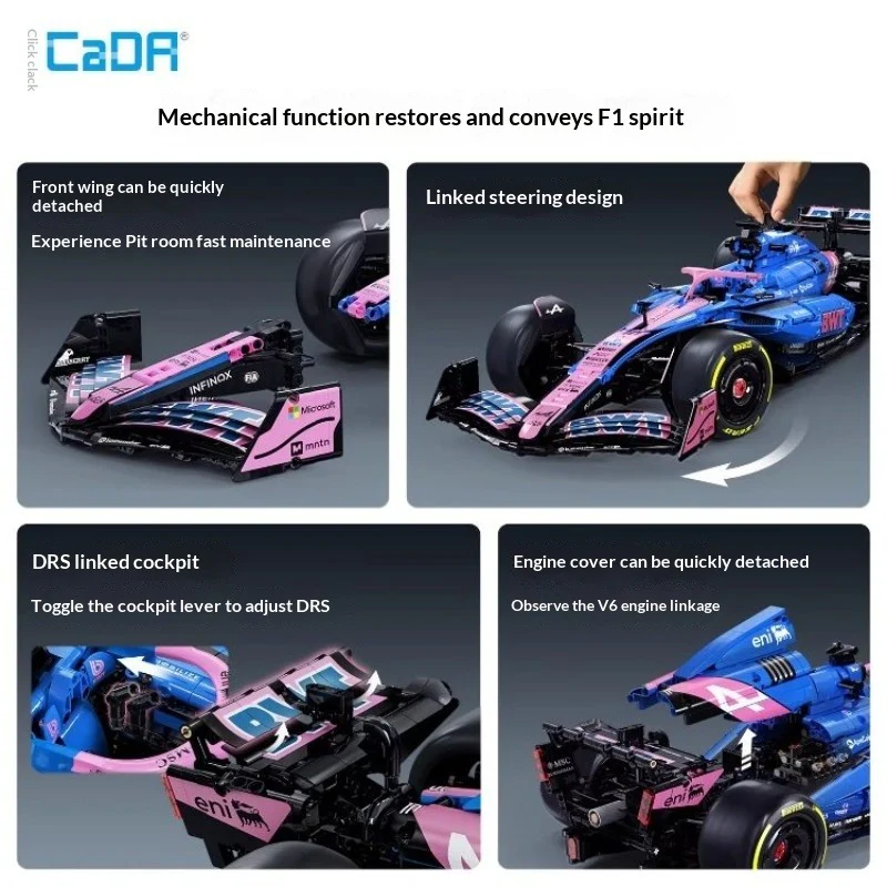 2173 pcs CaDA C64012 BWT ALpine Formula One Team A525 1:8 - Image 5