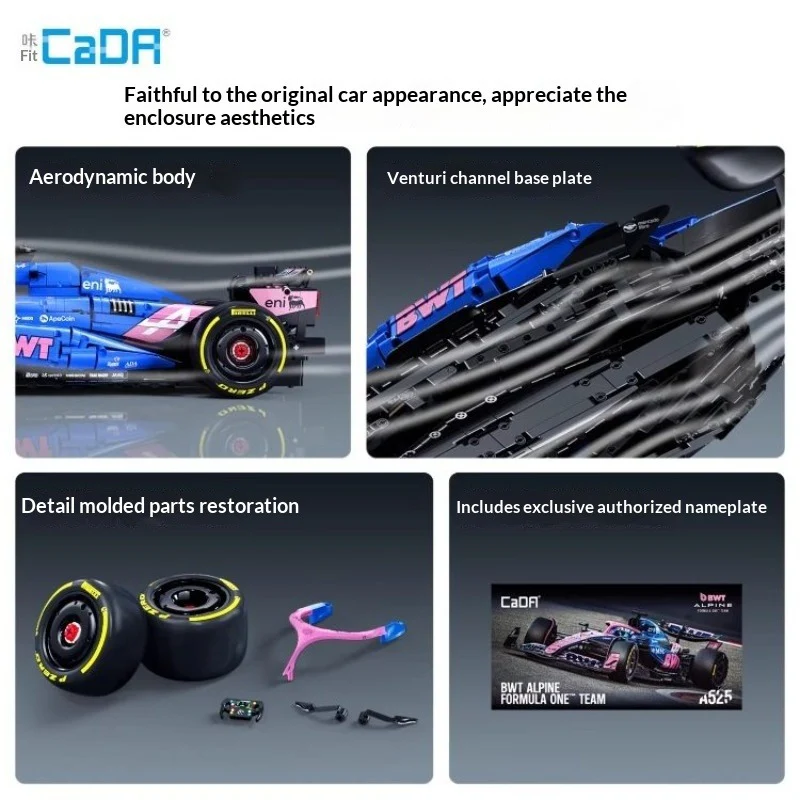 2173 pcs CaDA C64012 BWT ALpine Formula One Team A525 1:8 - Image 6