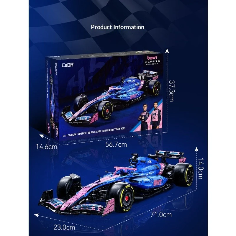 2173 pcs CaDA C64012 BWT ALpine Formula One Team A525 1:8 - Image 7