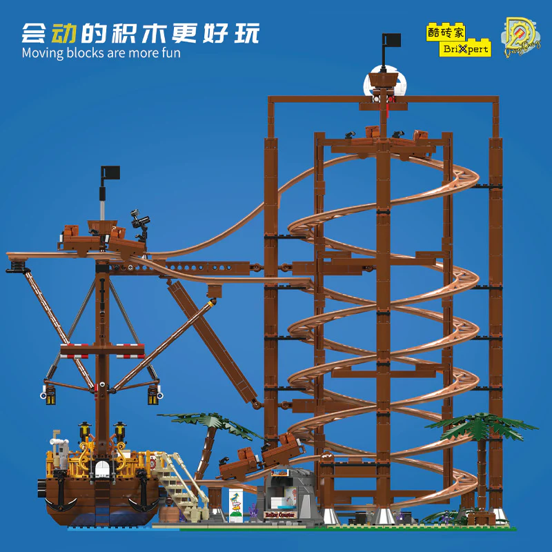 2174 pcs MouldKing 11013 Double Helix Roller Coaster - Image 2