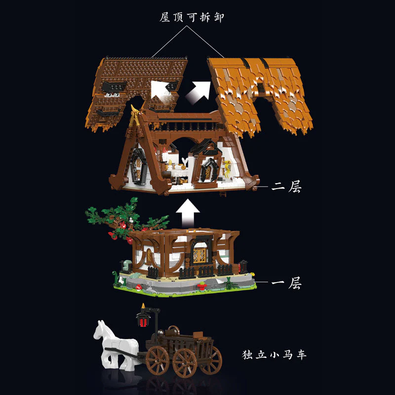 2192 pcs MouldKing 16054 Midage World Log Cabin - Image 5