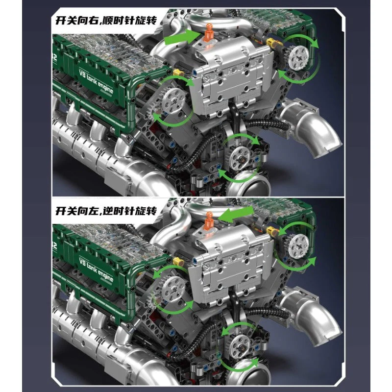2250 pcs MouldKing 10182 V8 TANK ENGINE Dynamic Edition - Image 6