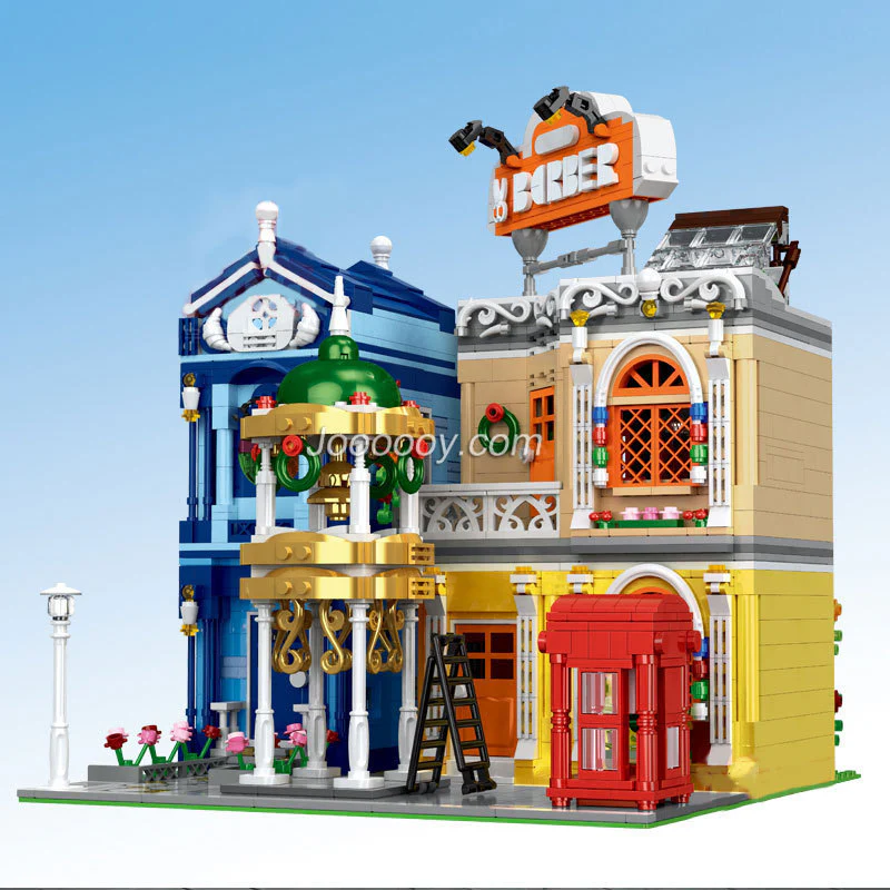 2267pcs MouldKing 16031 Barber Shop In Town with LED lights - Image 3
