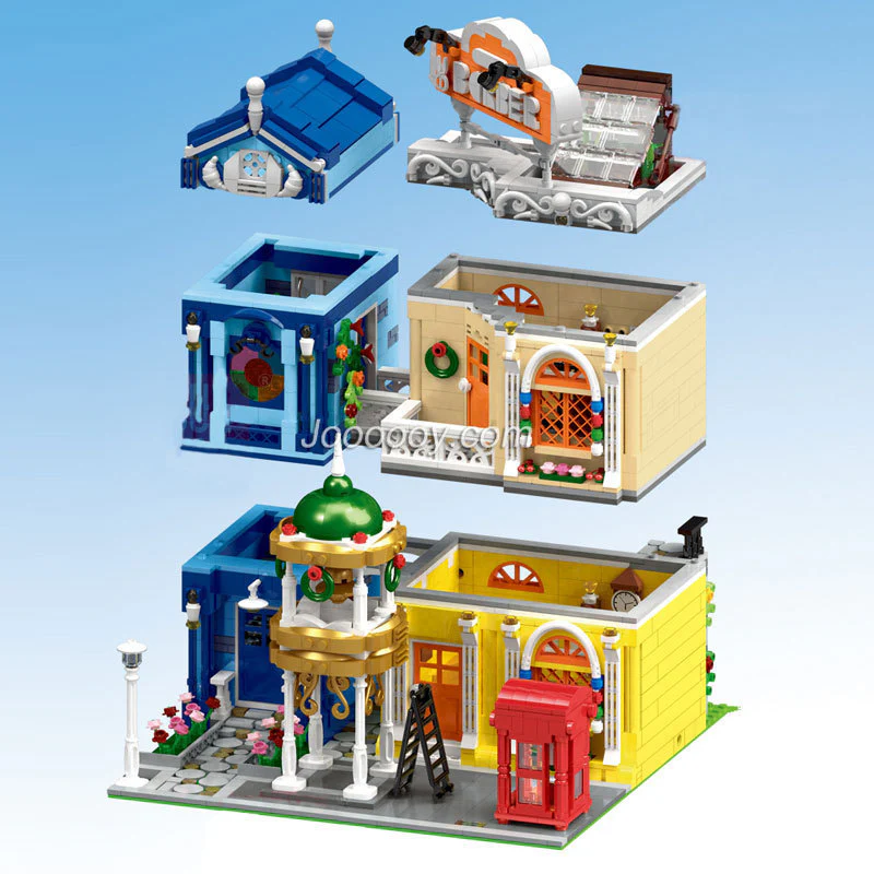2267pcs MouldKing 16031 Barber Shop In Town with LED lights - Image 4