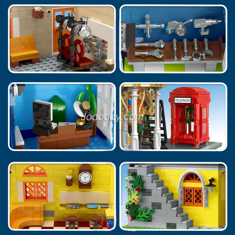 2267pcs MouldKing 16031 Barber Shop In Town with LED lights - Image 5
