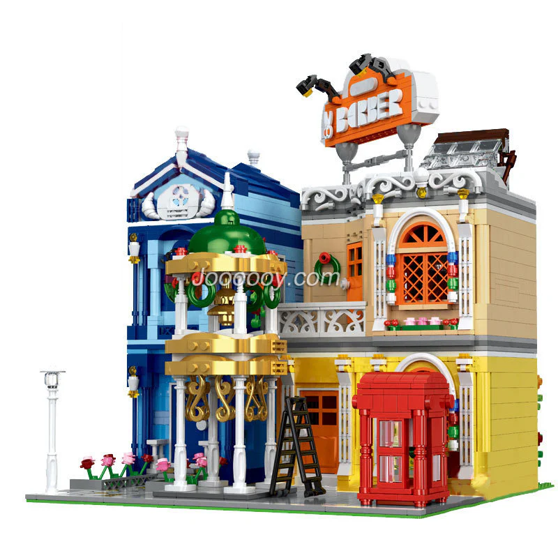 2267pcs MouldKing 16031 Barber Shop In Town with LED lights - Image 6