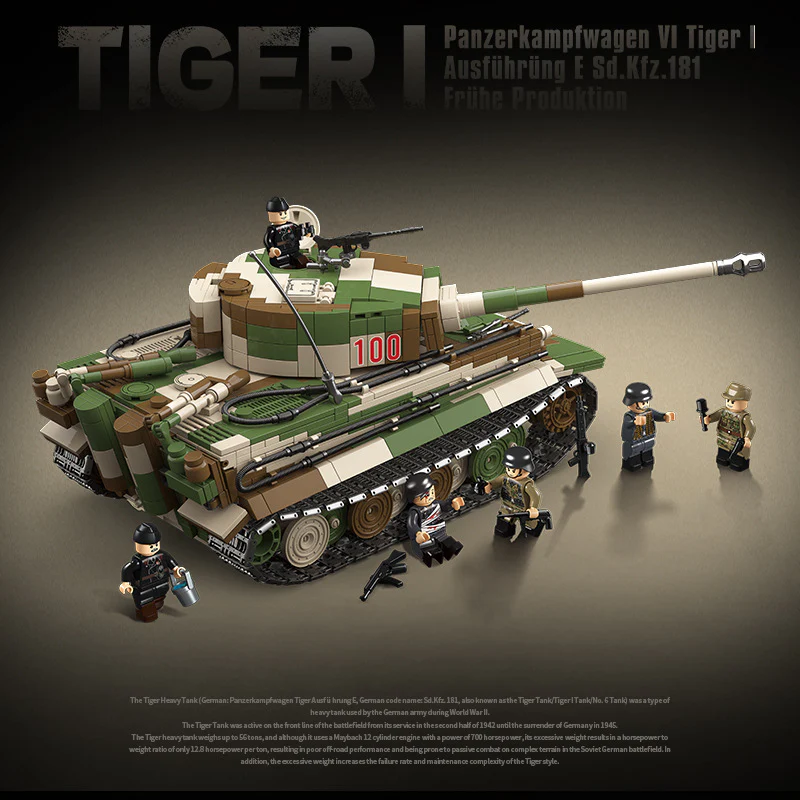 2276+PCS QuanGuan 100244 Tiger I Panzerkampfwagen VI Tiger I Ausfuehrueng E Sd.Kfz.181 Fruehe Produktion - Image 2