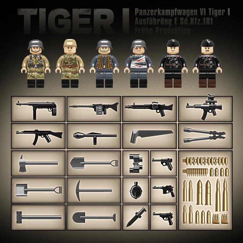 2276+PCS QuanGuan 100244 Tiger I Panzerkampfwagen VI Tiger I Ausfuehrueng E Sd.Kfz.181 Fruehe Produktion - Image 4