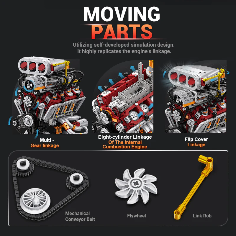 2347PCS EIKEE Y15001 V8 engine Dynamic version - Image 4