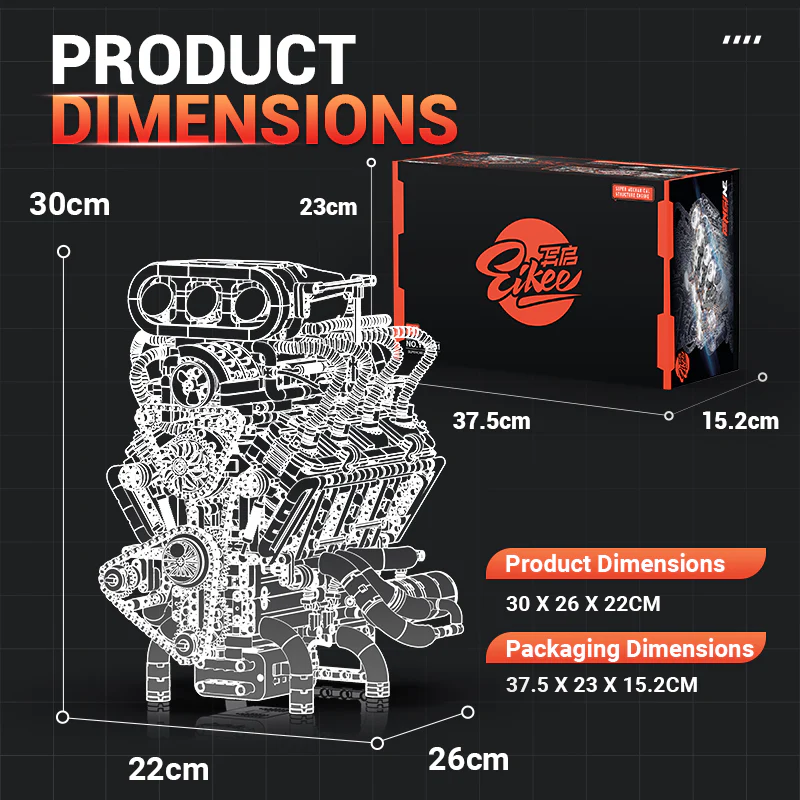 2347PCS EIKEE Y15001 V8 engine Dynamic version - Image 5