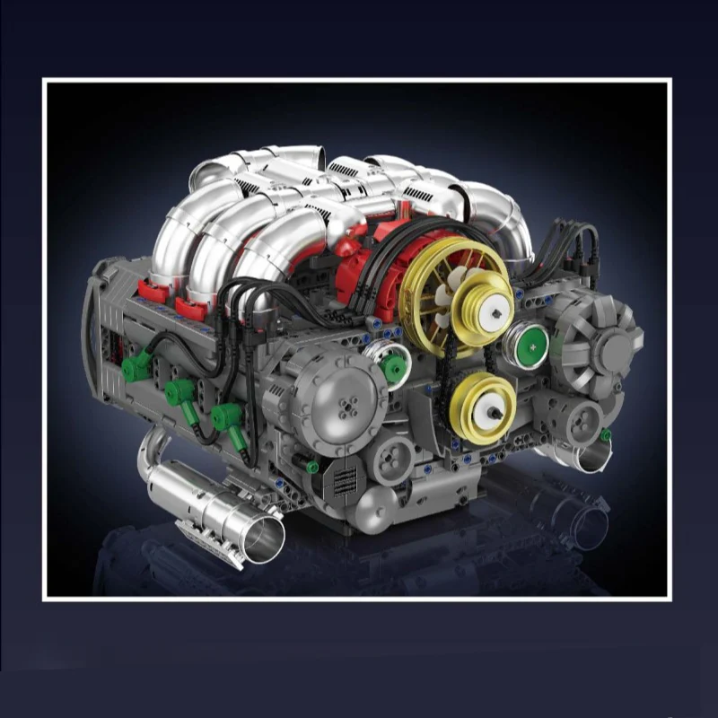 2375 pcs MouldKing 10181 FLAT ENGINE Dynamic version - Image 2