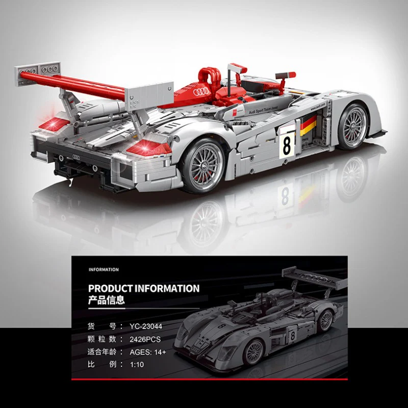 2426 pcs YC-23044 Audi R8 LMP 2000  1:10 - Image 6