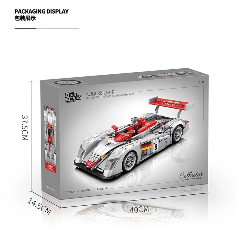 2426 pcs YC-23044 Audi R8 LMP 2000  1:10 - Image 9