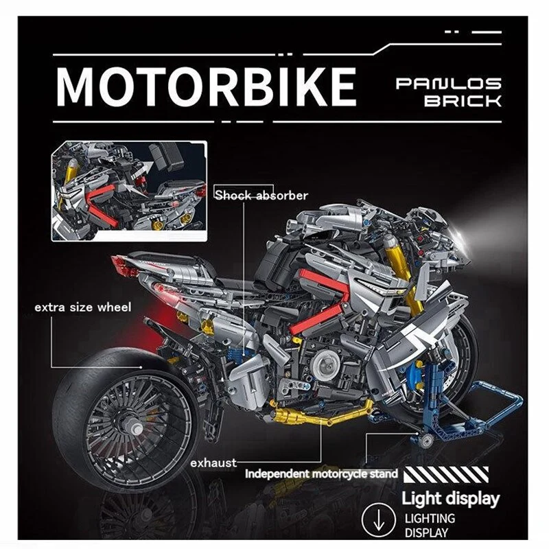 2426pcs Panlos 672106  1:5 Rapid Motorcycle Racing Z H2 - Image 3