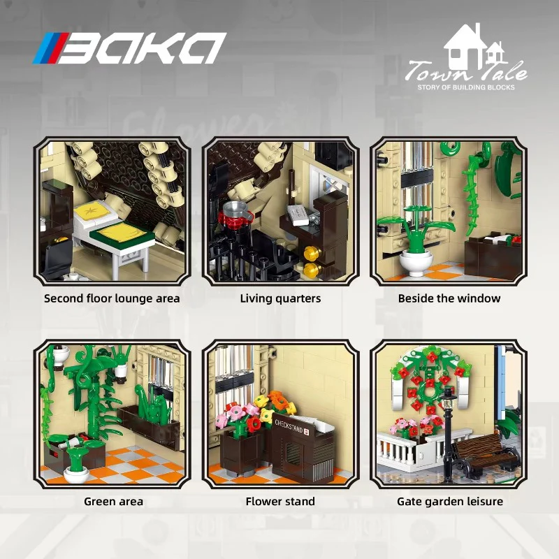 2445 pcs BK 33206 Florist、Magic Flower Workshop - Image 4