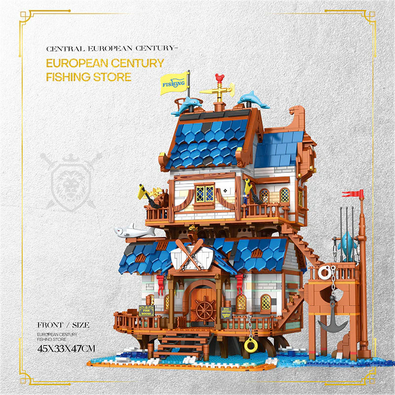 2450PCS Reobrix 66007 Medieval European Fishing House - Image 2