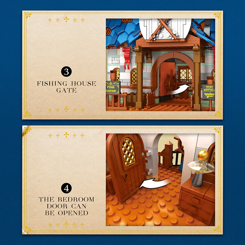 2450PCS Reobrix 66007 Medieval European Fishing House - Image 4