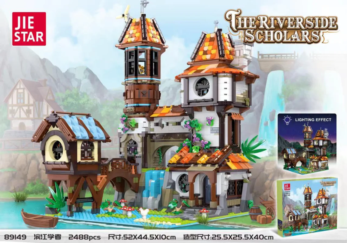 2488PCS JS89149 JIESTAR Medieval Riverside Scholar - Image 2