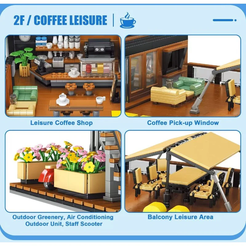 2496pcs XJD JD113 Coffee Car Club - Image 3