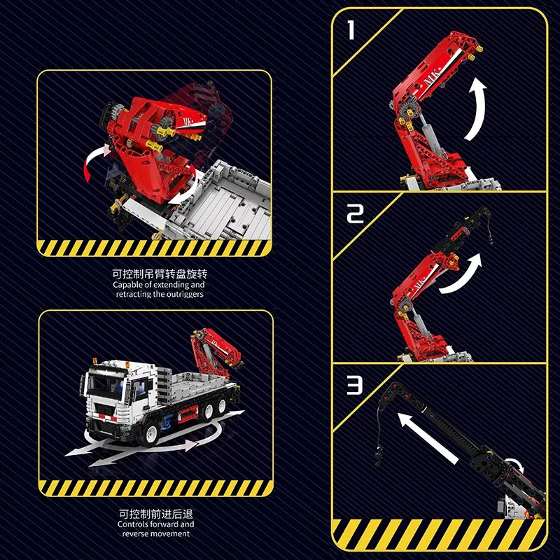 2530PCS Mouldking 17063 Pneumatic Truck Crane Dynamic Version - Image 3