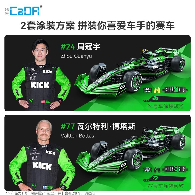 2553 pcs CaDA C64010 KICK SAUBER F1 Team C44 1:8 - Image 2