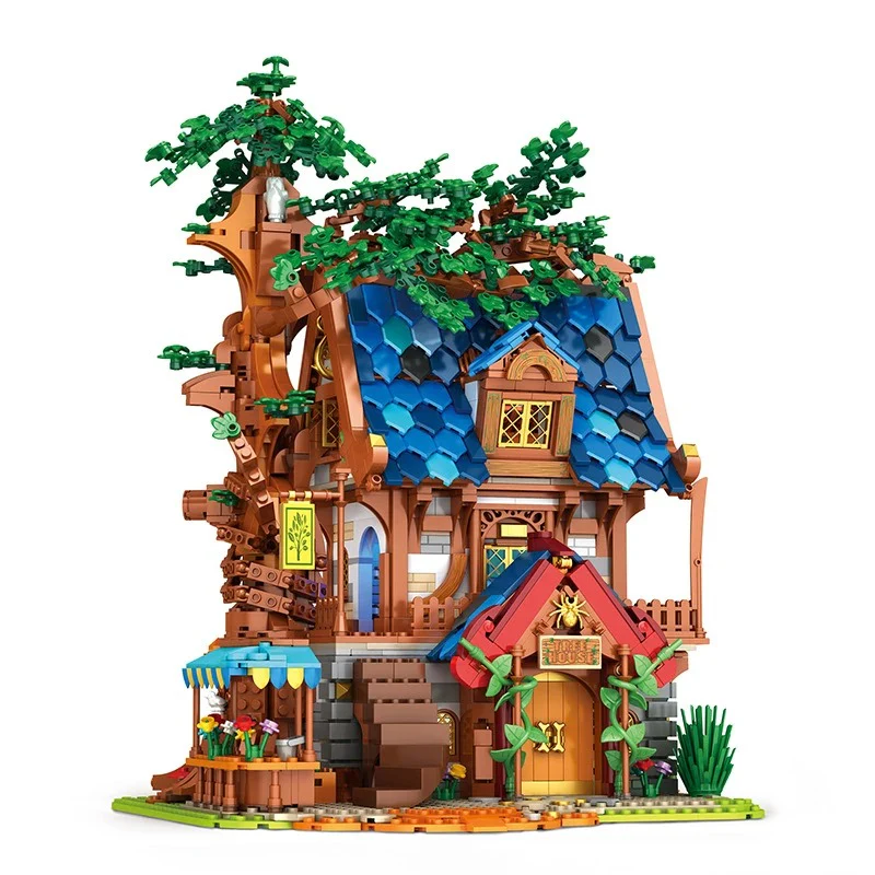 2566PCS Reobrix 66008 Medieval European Tree House - Image 2