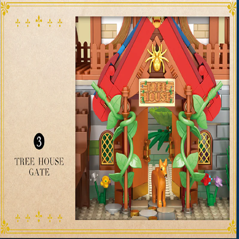 2566PCS Reobrix 66008 Medieval European Tree House - Image 5