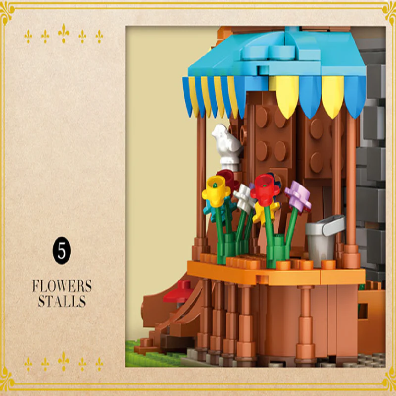 2566PCS Reobrix 66008 Medieval European Tree House - Image 7