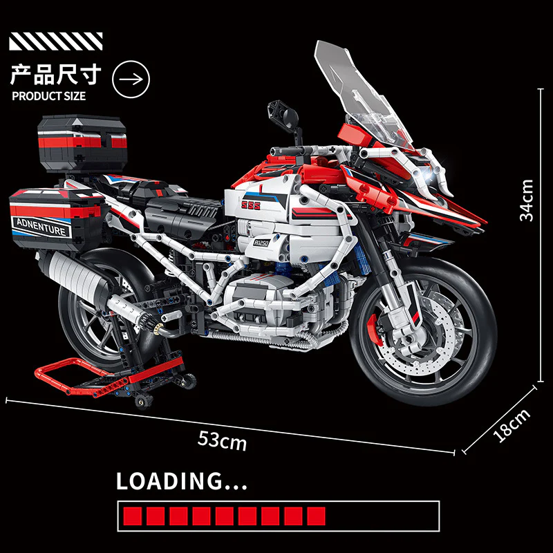 2625pcs 672109 PANLOSBRICK 1:5 BMW Motorcycle - Silver Electric Falcon - Image 2