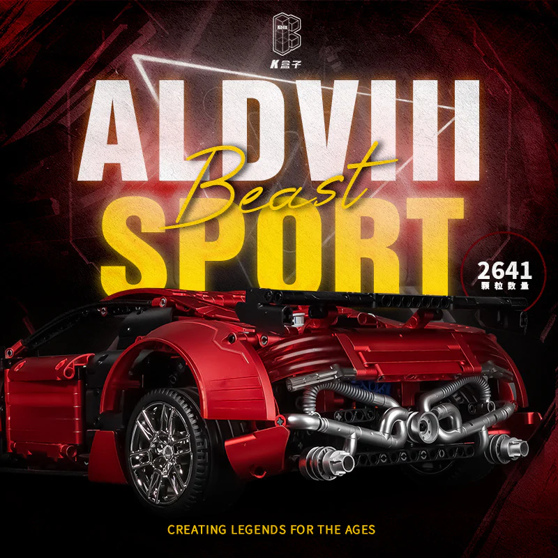 2641pcs 10516B Kbox Red Audi R8 1:10 - Image 2