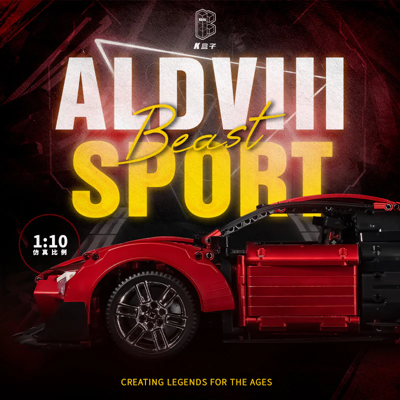 2641pcs 10516B Kbox Red Audi R8 1:10 - Image 3