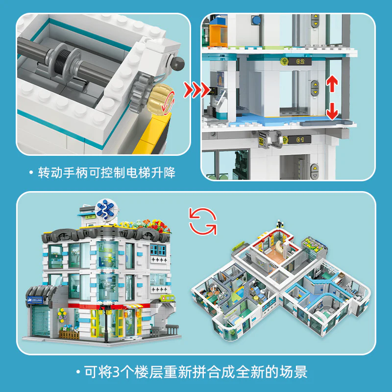 2866pcs JIESTAR JJ9211 General Hospital (Includes Lighting Kit) - Image 4